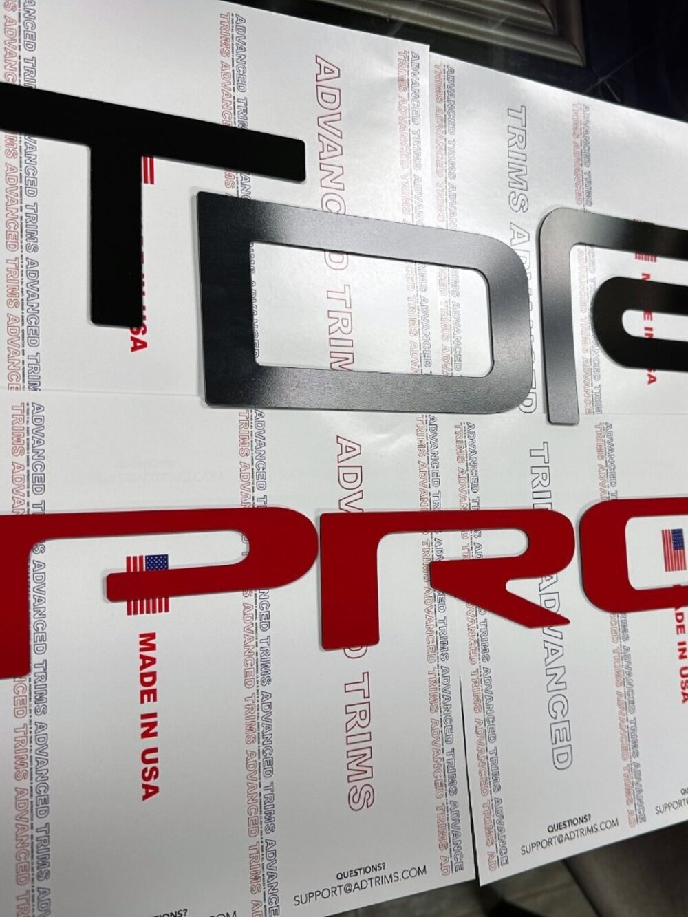GLOSS BLACK / MATTE RED Tailgate Letters for TACOMA TRD Pro 2022-2025 NOT VINYL - Picture 2 of 5